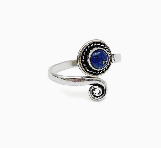 Tanvi Collection Ring - Silver with Lapis