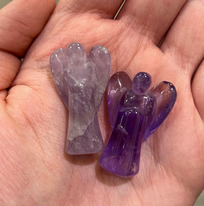 Amethyst Gemstone Angel 1" Figurine