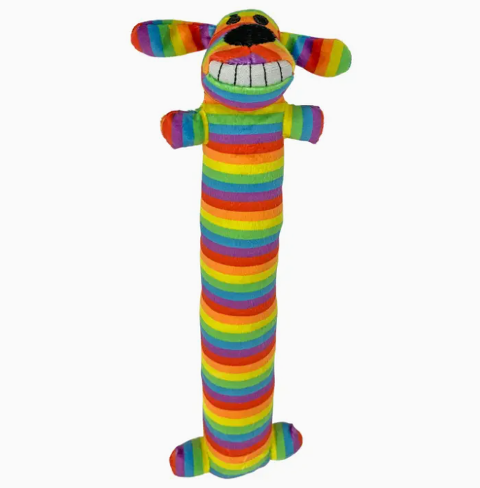 Multipet Rainbow Loofa Dog Plush Dog Toy 12”