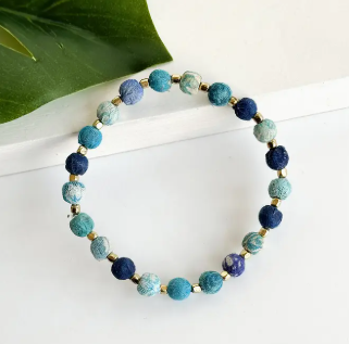 Dotted Kantha Azure Bracelet