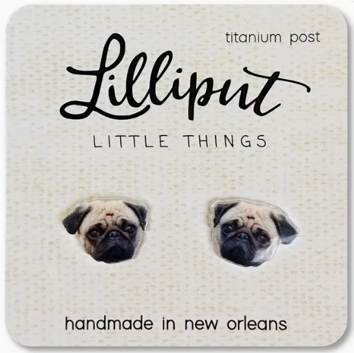 Pug Dog Earrings