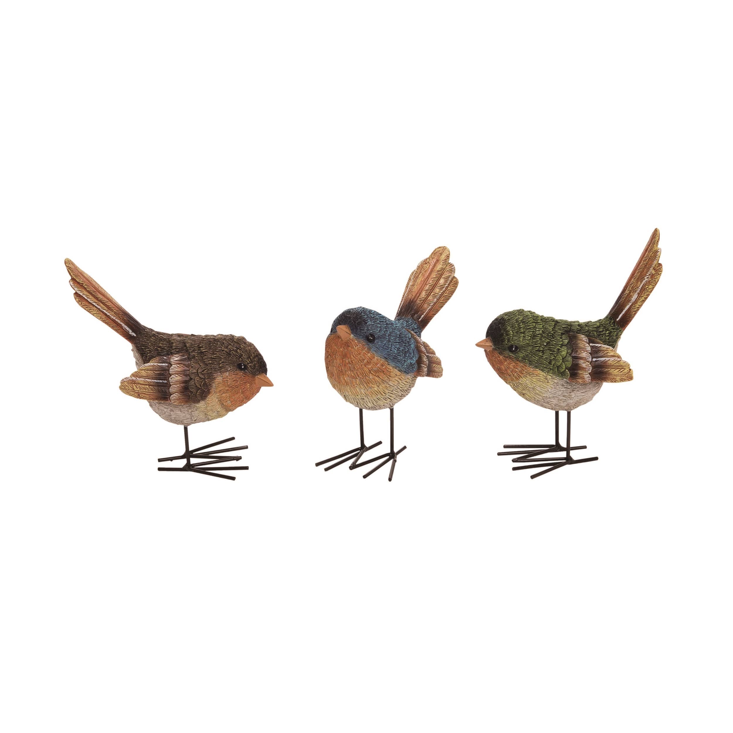 Transpac Lg Res Bright Texture Bird Set 3 Spring