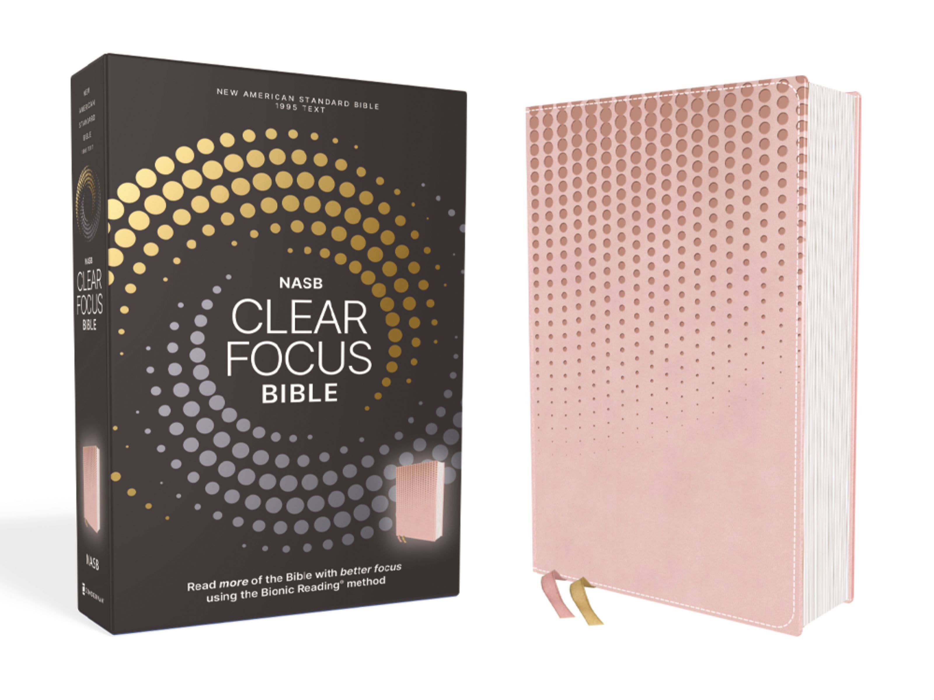 NASB, Clear Focus Bible, Leathersoft, Pink