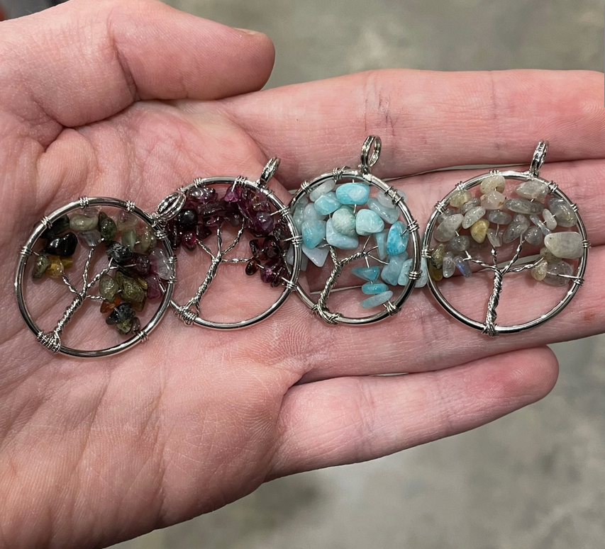 Assorted Tree of Life Gemstone Pendants