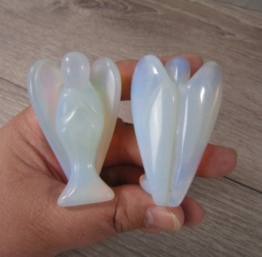 Opalite (man made) Gemstone Angel Medium Figurine