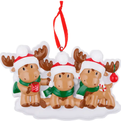 Cutesy Moose Family Series Ornament - 3