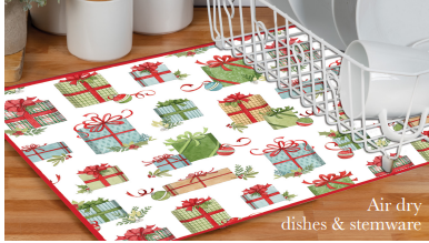 Kay Dee Kitchen Designs Drying Mat Christmas Morning