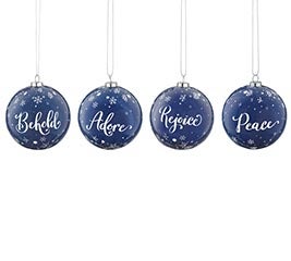 Holy Night Paper Mache 3" Ornament